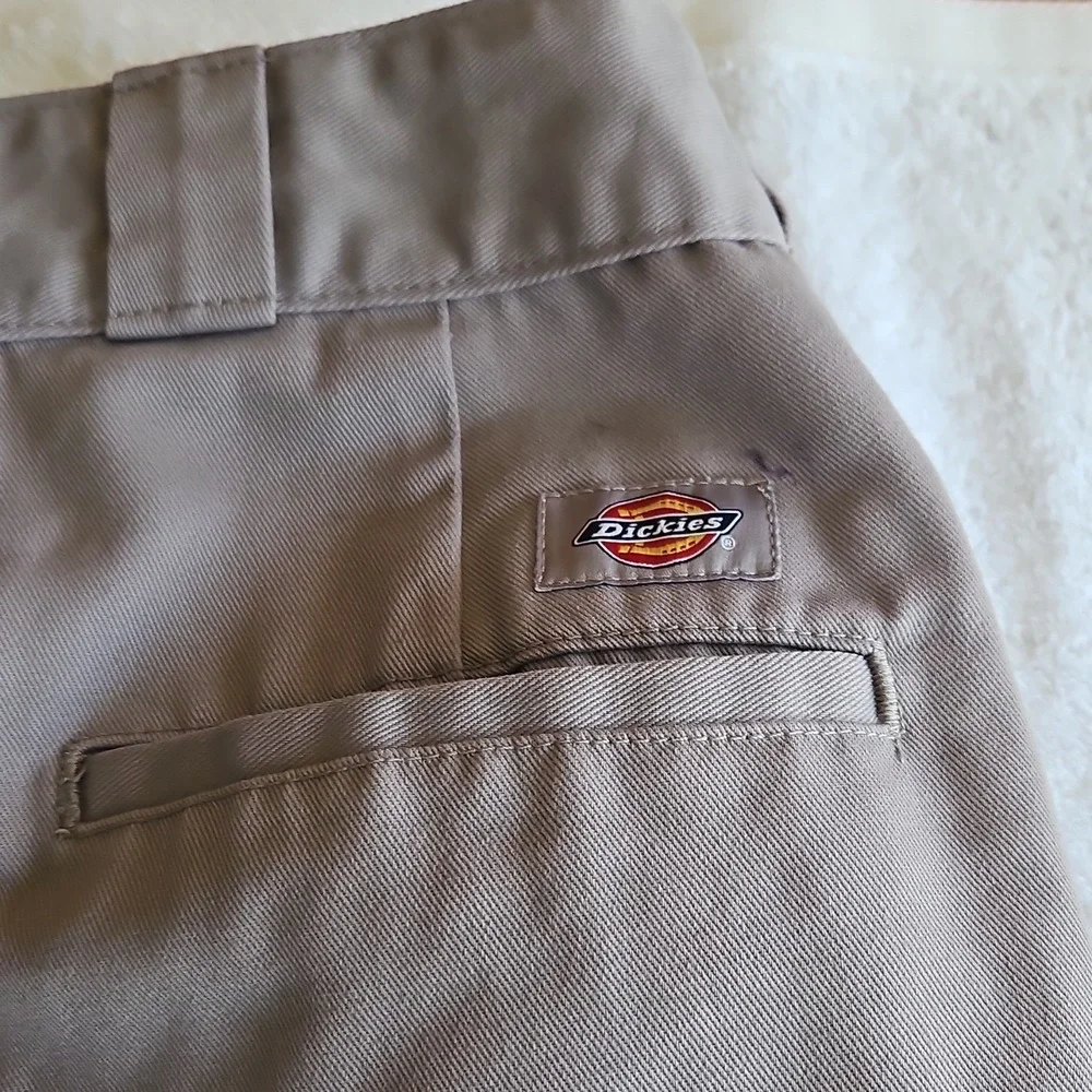 Dickies Men's Brown Twill Workwear Pants 44x30‎ Flat Front Straight Relaxed